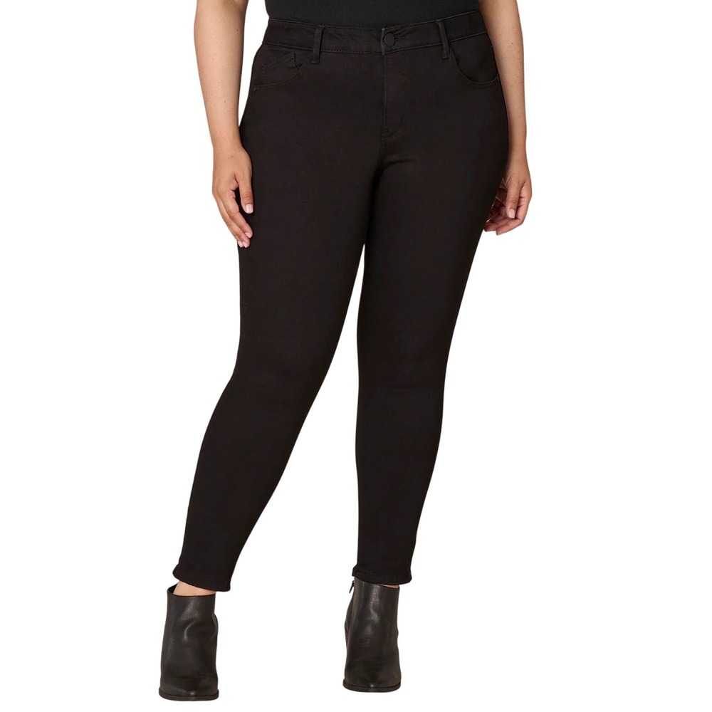 Democracy‎ Ab solution Black Modern High Rise Plus Ankle Length Jeans 22W Nwts